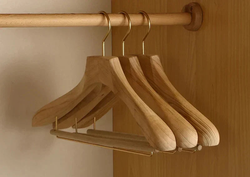 Kalsten | Set of 2 Premium Camphor Wood Hangers with Wide Shoulders for Clothing Organization 3
