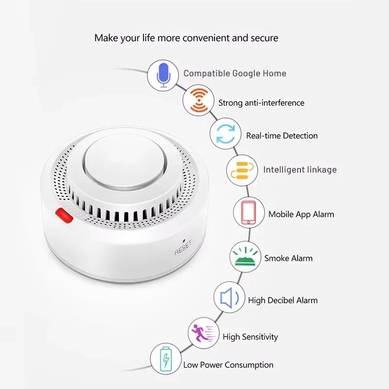 Kalsten | Smart WiFi Smoke Detector Fire Alarm 85dB – SafeSense 3
