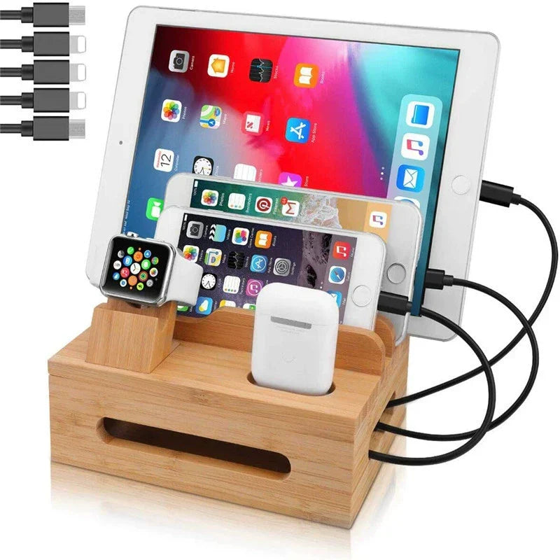 Kalsten | Tekavo Bamboo Charging Station – 5-Port USB Organiser FCa 2