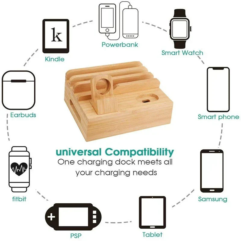 Kalsten | Tekavo Bamboo Charging Station – 5-Port USB Organiser FCa 3