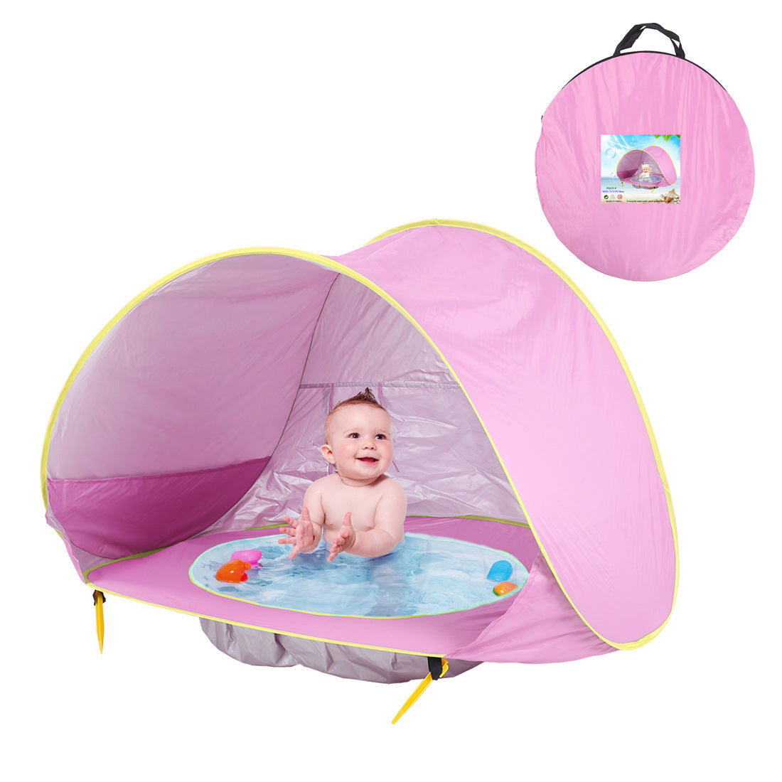 Kids Pop-Up Beach Tent — UV50+ Sun Shelter with Splash Pool & Carry Bag 6