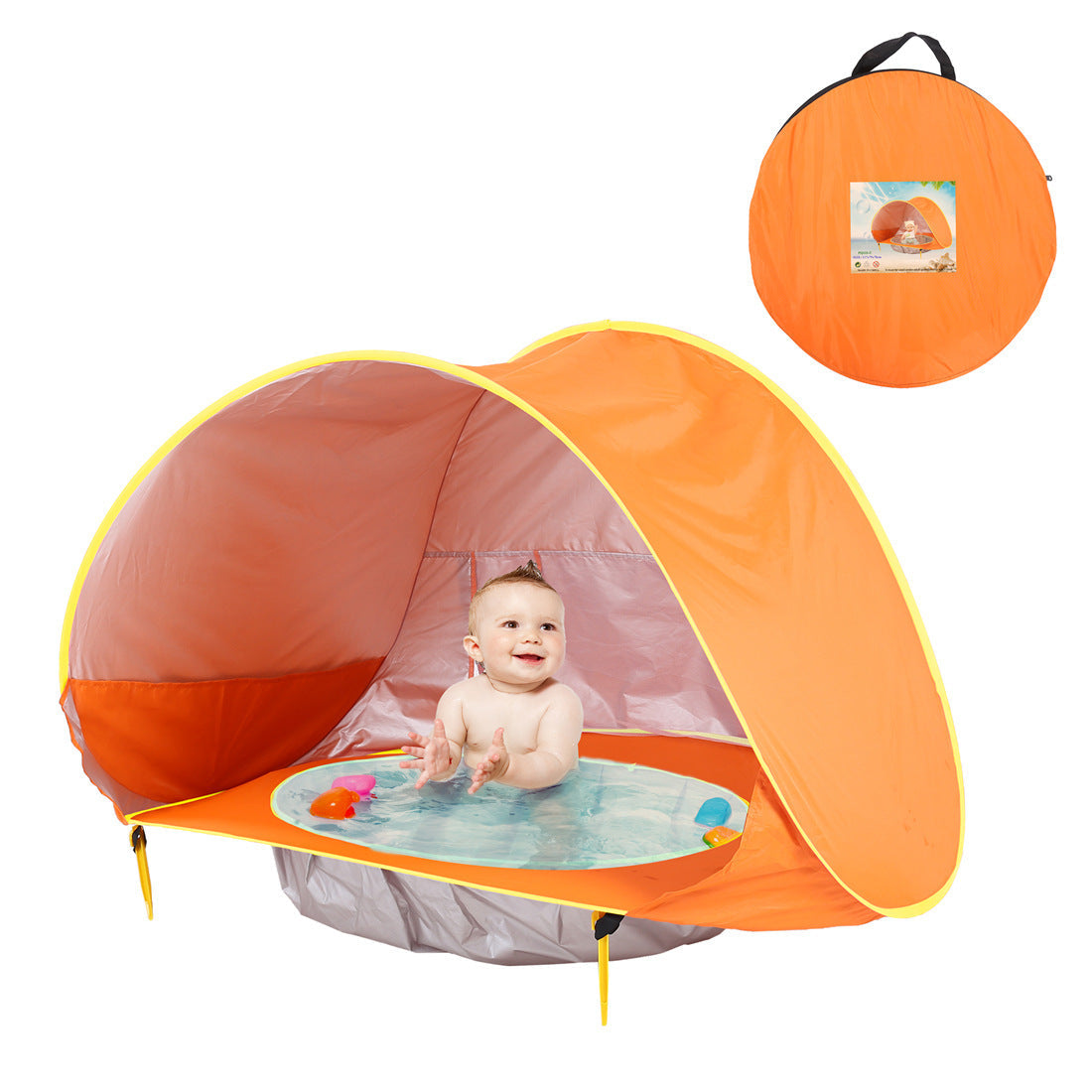 Kids Pop-Up Beach Tent — UV50+ Sun Shelter with Splash Pool & Carry Bag 7