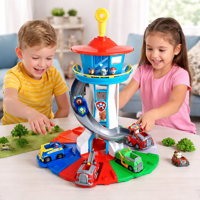 Kids Toys Car Playset Slide Tower Track Toy Vehicles 0