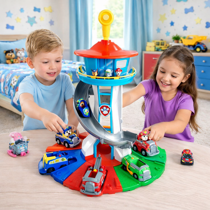 Kids Toys Car Playset Slide Tower Track Toy Vehicles 1