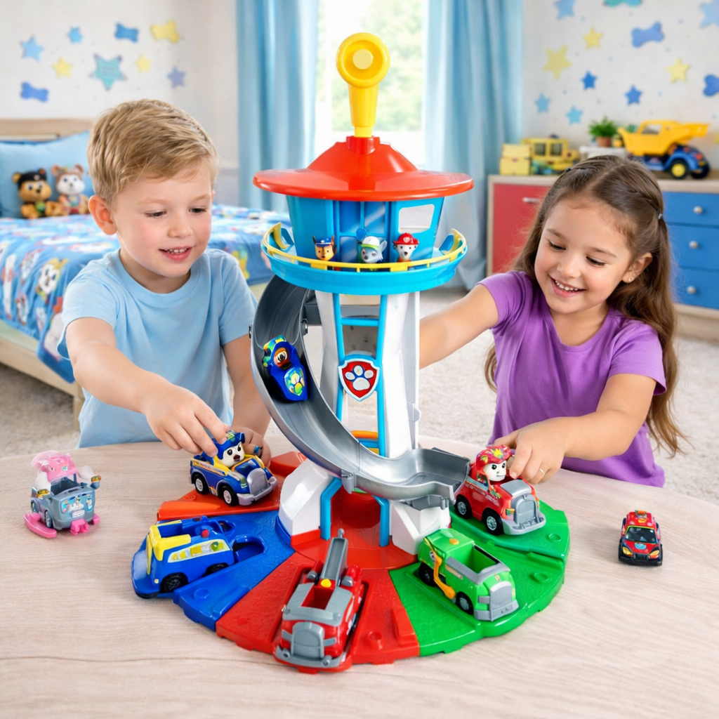Kids Toys Car Playset Slide Tower Track Toy Vehicles 1