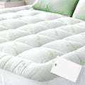 King Size Bamboo Viscose Mattress Topper | Cooling Ultra-Soft Back Pain Relief, Green 0