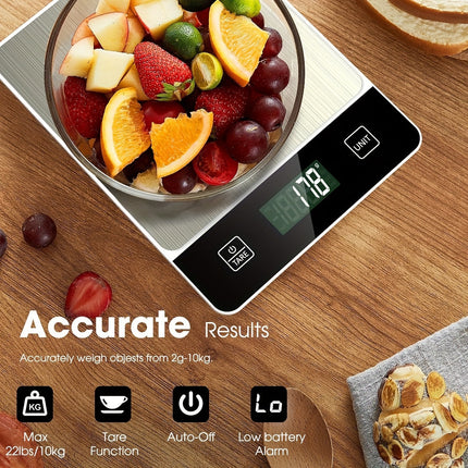 Kitchen Scale Digital Stainless Steel 22lb Food Measuring Scale 4