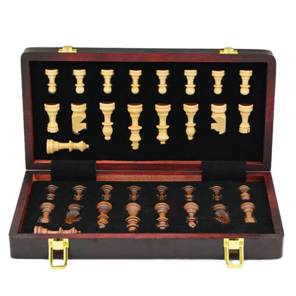 Wooden Chess Set – Foldable Tournament Board with Storage & Detailed Handcrafted Pieces