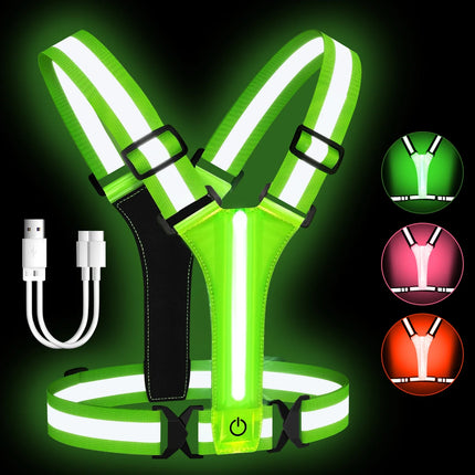 LED Running Vest – Rechargeable High-Visibility Design with Adjustable Lightweight Fit