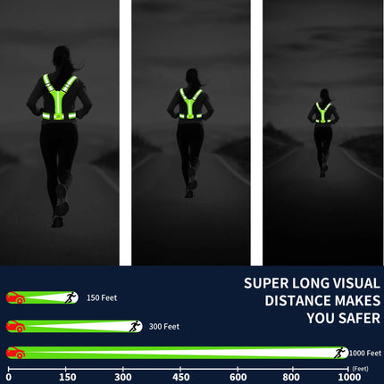 LED Running Vest – Rechargeable High-Visibility Design with Adjustable Lightweight Fit