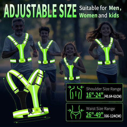 LED Running Vest – Rechargeable High-Visibility Design with Adjustable Lightweight Fit