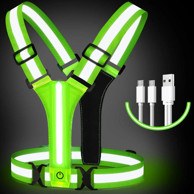 LED Running Vest – Rechargeable High-Visibility Design with Adjustable Lightweight Fit