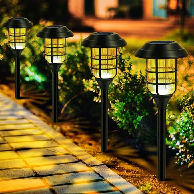 LumiGlow – Solcelle Havefakler Sæt med 6 stk med Varmt LED-lys og Vejrbestandigt Design