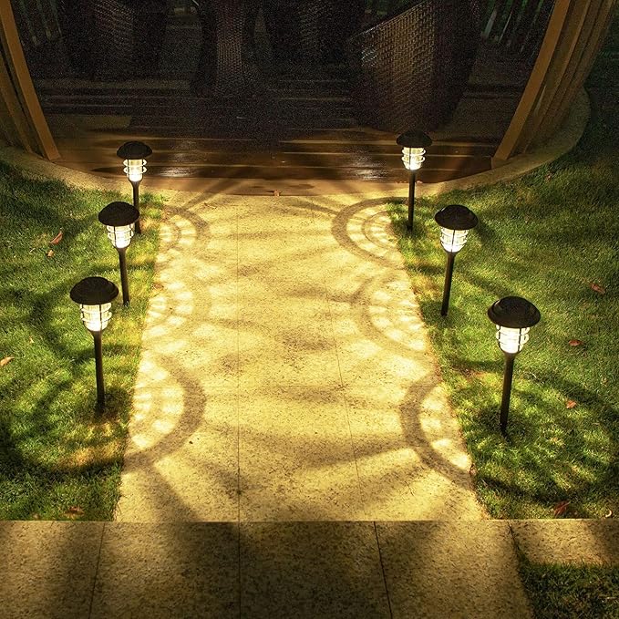 LumiGlow – Solcelle Havefakler Sæt med 6 stk med Varmt LED-lys og Vejrbestandigt Design