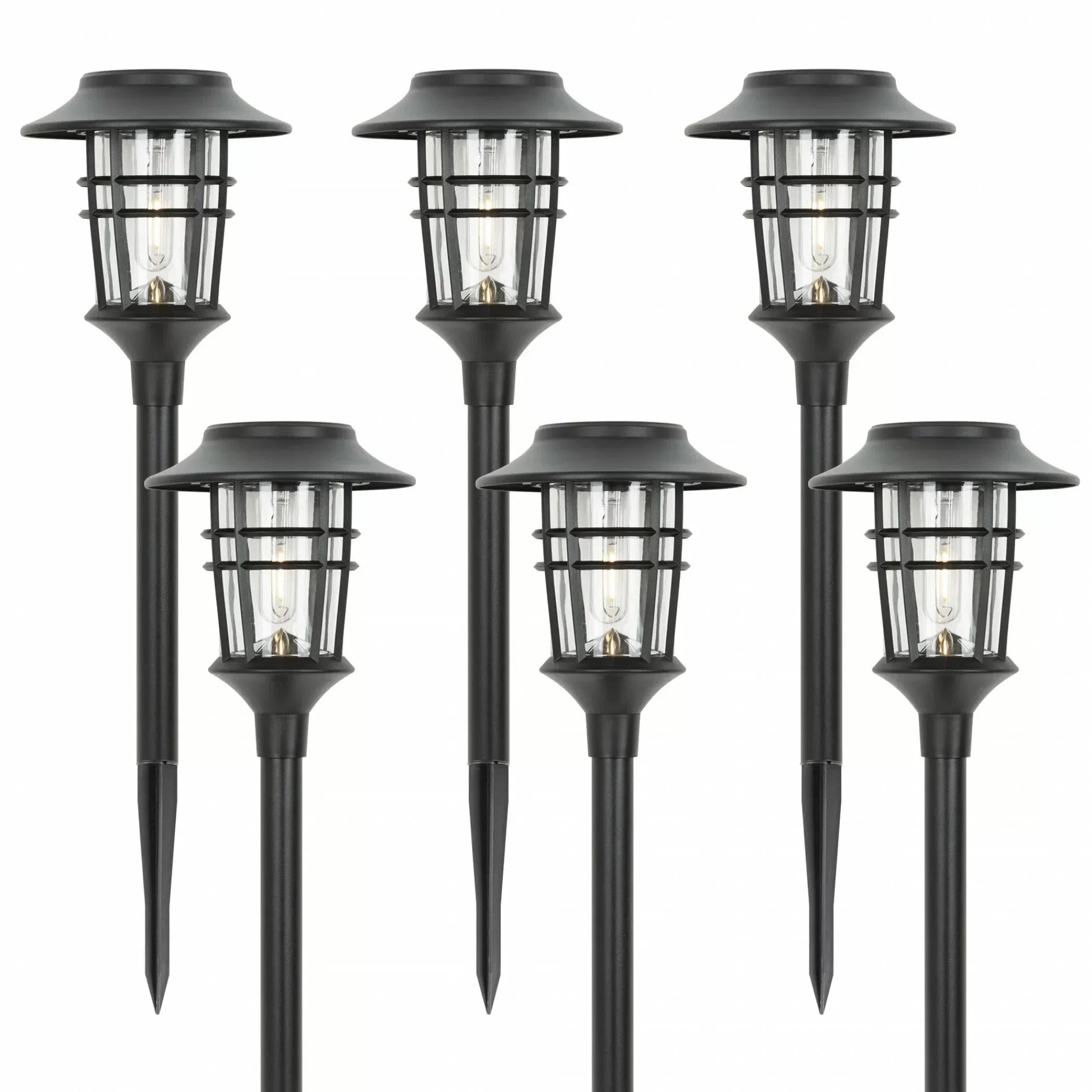 LumiGlow – Solcelle Havefakler Sæt med 6 stk med Varmt LED-lys og Vejrbestandigt Design