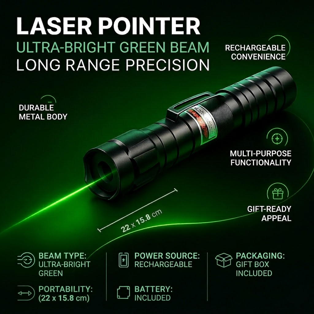 Laser Pointer Long Range Rechargeable Green Precision Tool 3