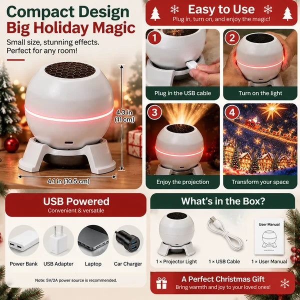 ⏳ Last day to save 49% –🎄🎅 Christmas Magic Projection Light – Bring Holiday Scenes to Life 6