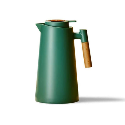 Thermal Carafe – Double-Wall Insulation, Lid Temperature Display & Wooden Handle