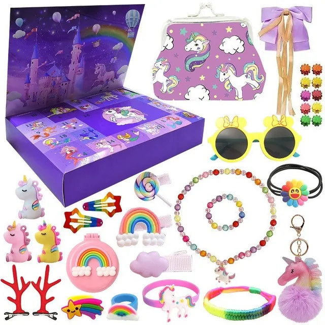 Calendrier de l'Avent pour enfants – 24 surprises avec bijoux et accessoires pour cheveux