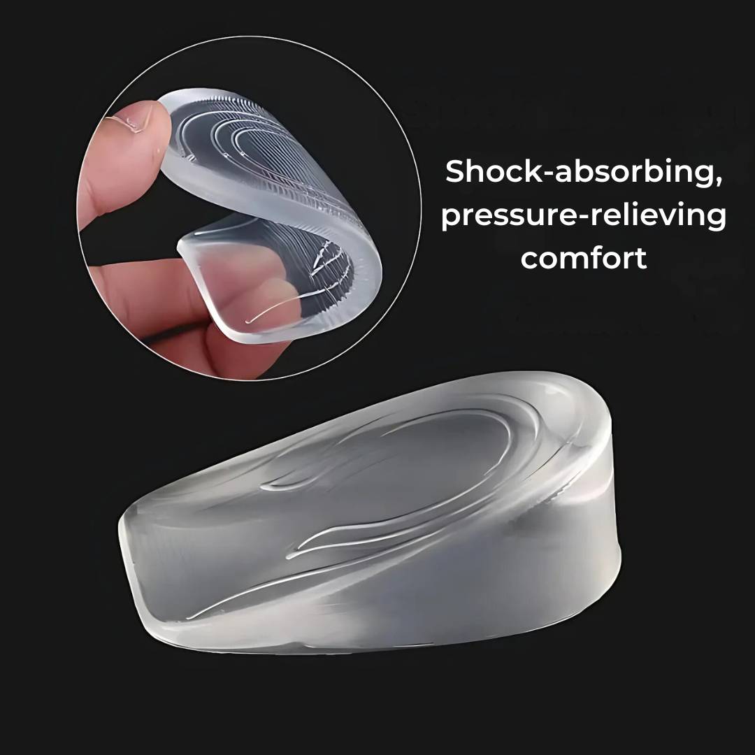 LiftComfort Silicone Gel Heel Lifting Inserts | Height Increase - Pain Relief for Plantar Fasciitis - Shock Absorption - Better Posture Niki 2