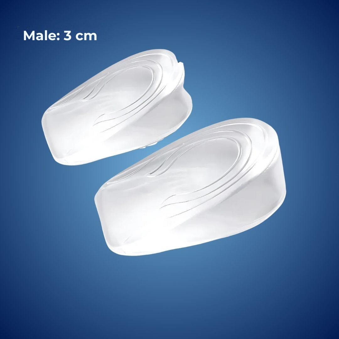 LiftComfort Silicone Gel Heel Lifting Inserts | Height Increase - Pain Relief for Plantar Fasciitis - Shock Absorption - Better Posture Niki 7