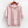 Lightweight Short-Sleeve Hoodie in Soft Cotton Blend with Relaxed Fit 0