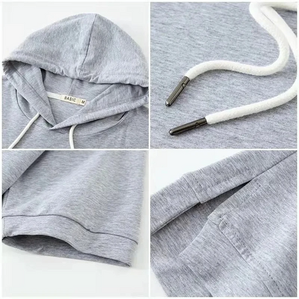 Lightweight Short-Sleeve Hoodie in Soft Cotton Blend with Relaxed Fit 4
