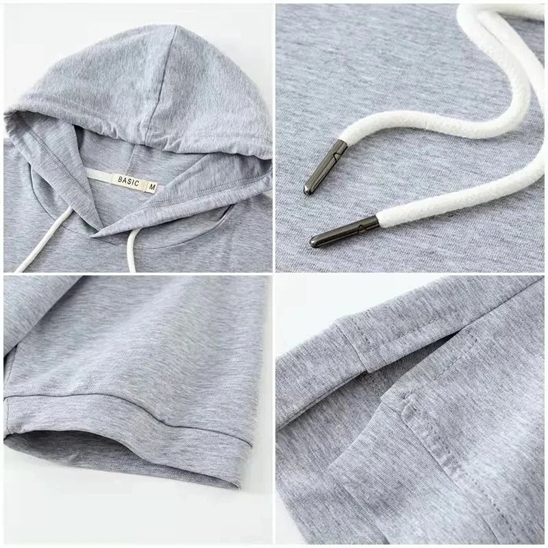 Lightweight Short-Sleeve Hoodie in Soft Cotton Blend with Relaxed Fit 4