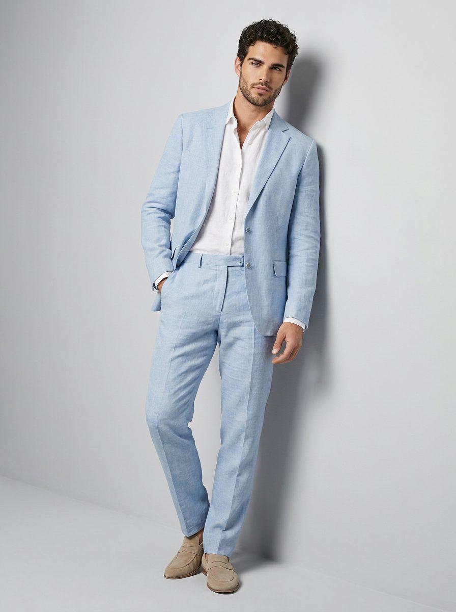 Linnen Set met Blazer en Pantalon voor Heren 3
