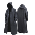 Long Black Waterproof Raincoat for Women and Men - Lightweight EVA Material, Compact Design 0
