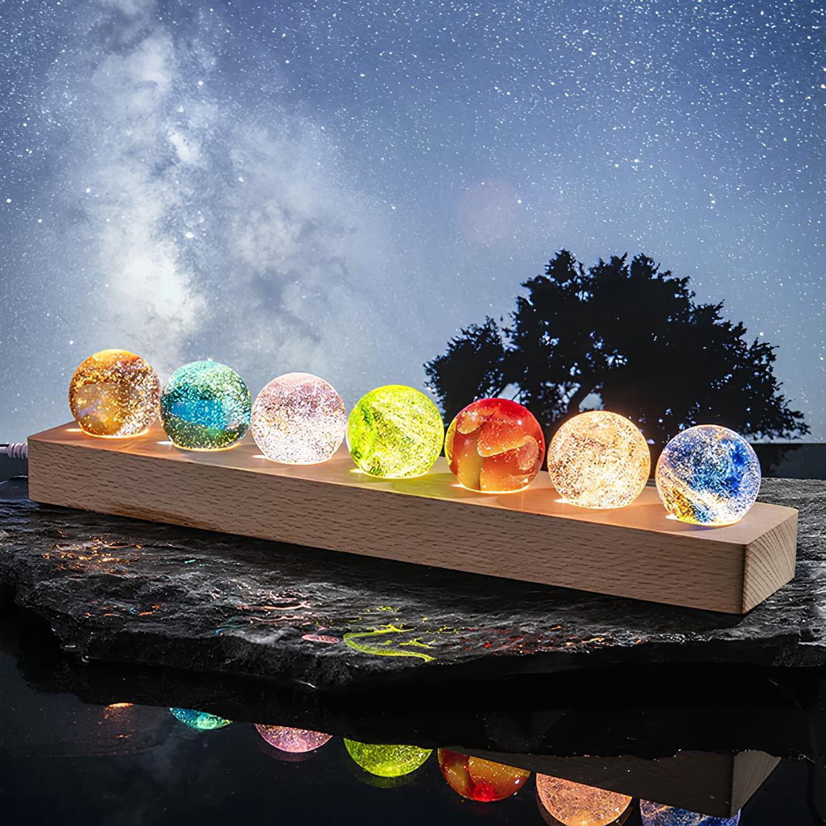 Luminous Crystal Galaxy Orbs 0