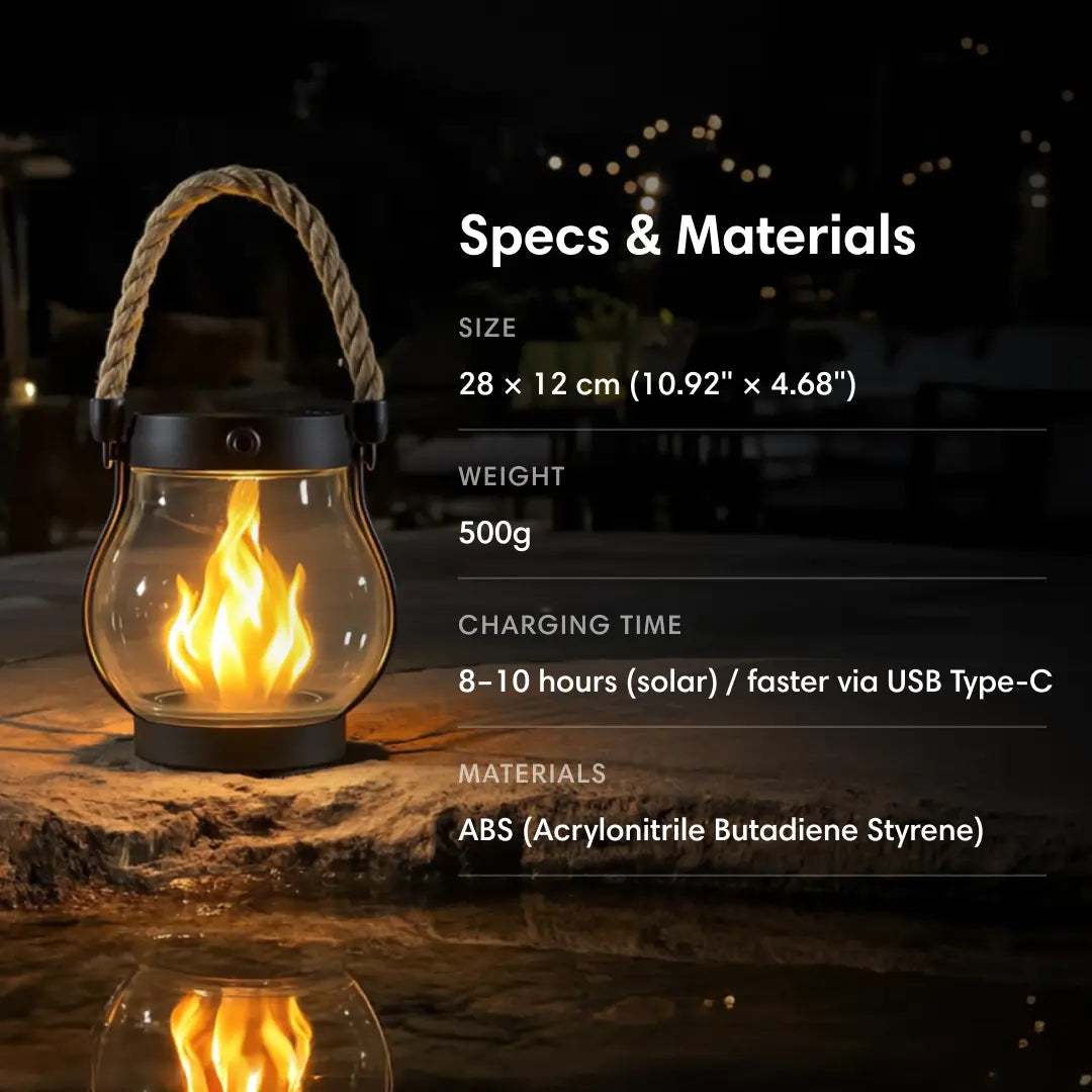 Lumora™ - Solar Lantern with Realistic Flame Effect 2
