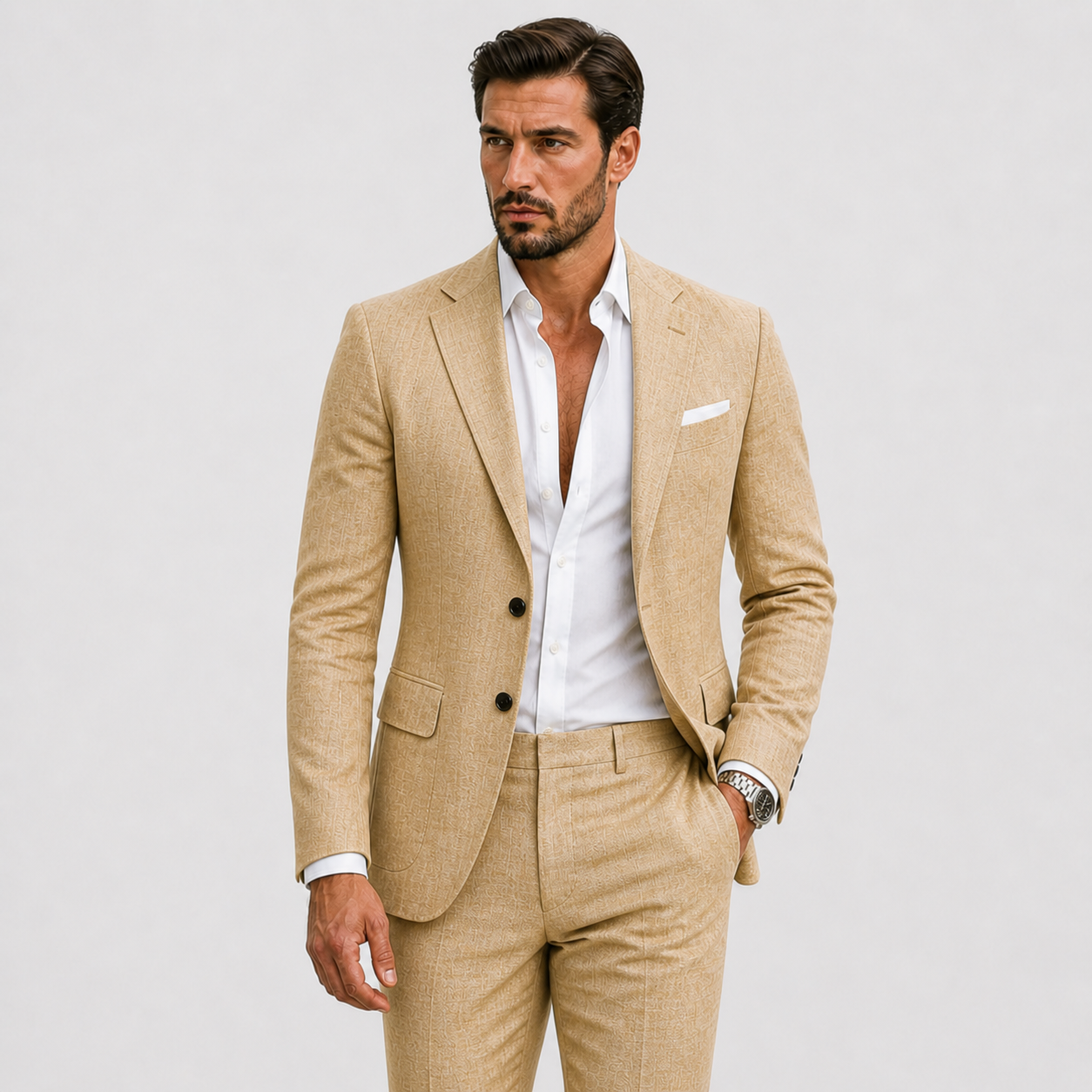 Lunelle | Heren Linnen Pak Slim-Fit Zomerse Elegantie 4