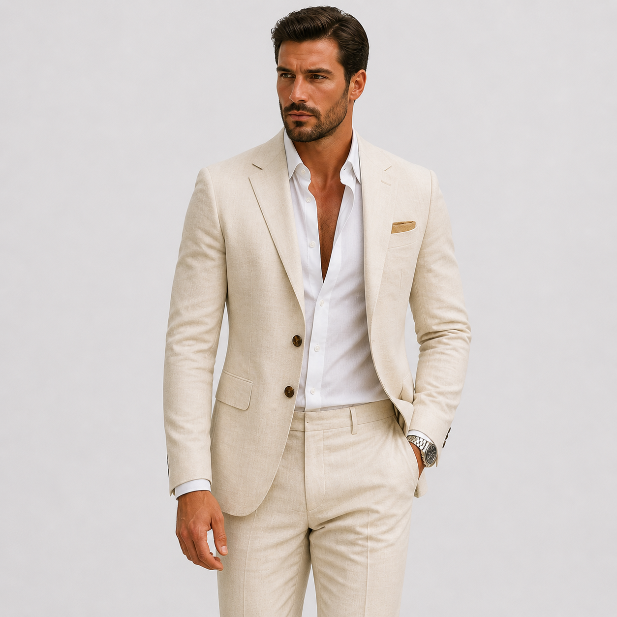 Lunelle | Heren Linnen Pak Slim-Fit Zomerse Elegantie 5