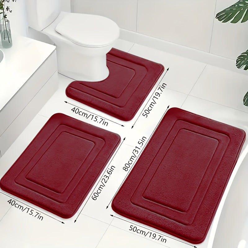 Luxe Memory Foam Badmat Set – Zachte, Absorberende & Antislip 3-Delige Set 10