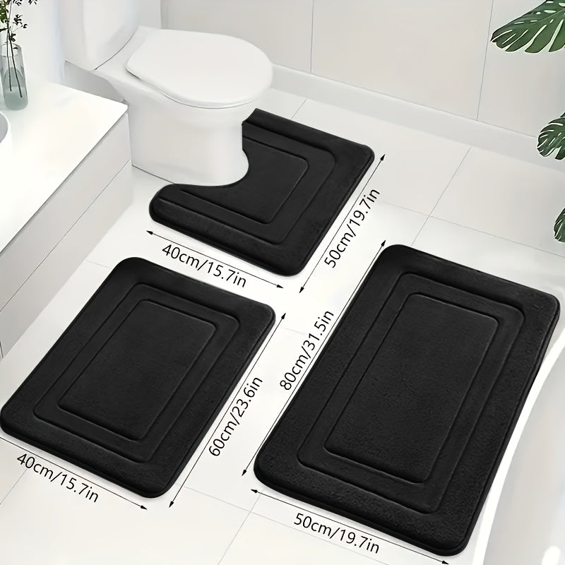 Luxe Memory Foam Badmat Set – Zachte, Absorberende & Antislip 3-Delige Set 4