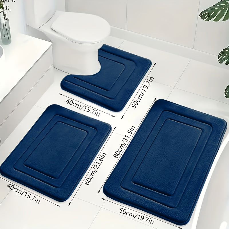 Luxe Memory Foam Badmat Set – Zachte, Absorberende & Antislip 3-Delige Set 8
