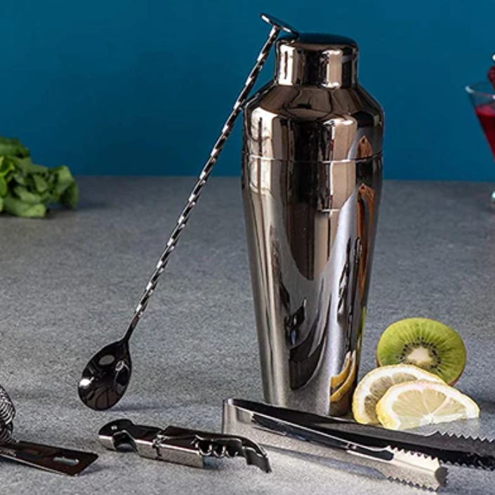 Set de 10 Pièces Shaker à Cocktails en Acier Inoxydable – Outils de Bar Professionnels pour Usage Domestique