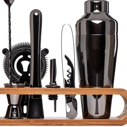 10-Piece Stainless Steel Cocktail Shaker Set – Professional Bar Tools for Home Use