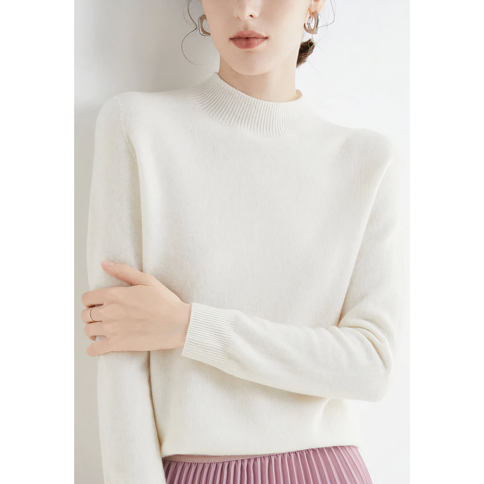 Luxury Knitted Cashmere Sweater for Women - Evelina 3