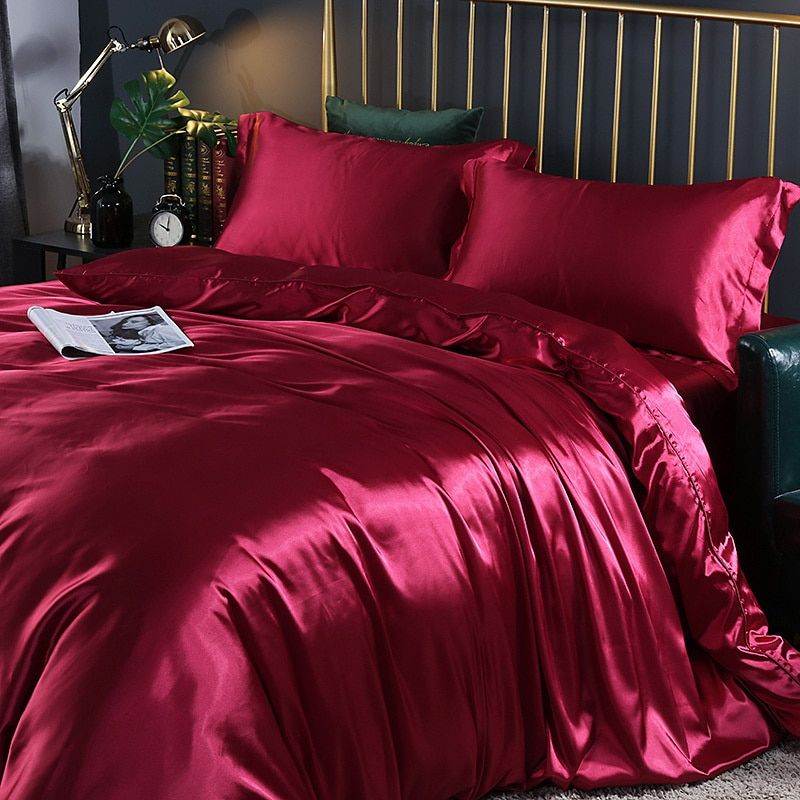 Luxury Silk/Satin Bedding Set (4-Piece) - SilkSleep 8