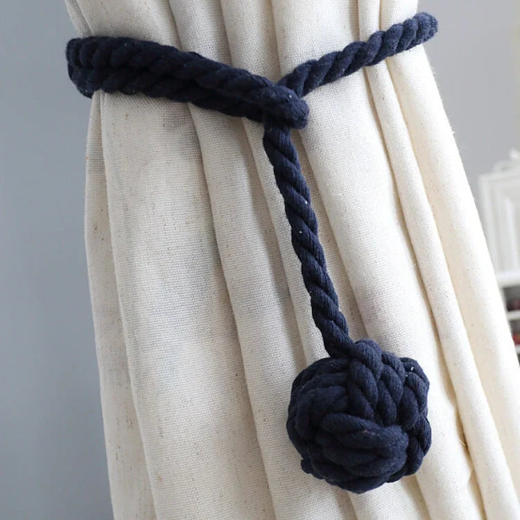 Macrame curtain tiebacks