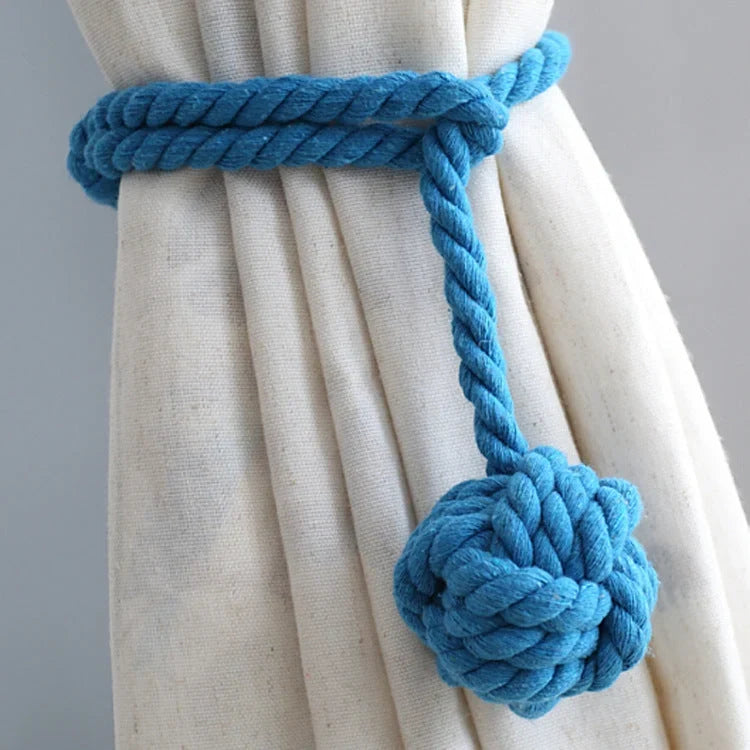 Macrame curtain tiebacks