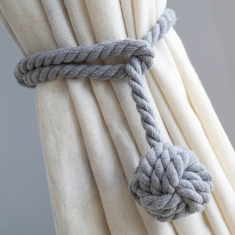 Macrame curtain tiebacks