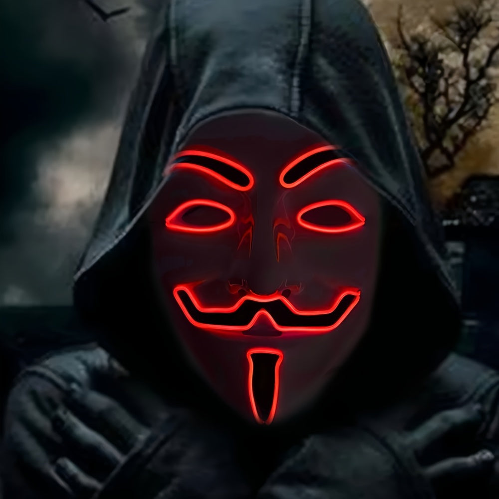 Mannen's Engeleng LED Halloween Masker | Verlichte Anonieme Cosplay 1