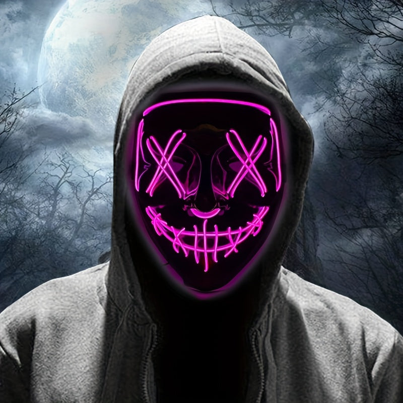 Mannen's Engeleng LED Halloween Masker | Verlichte Anonieme Cosplay 8
