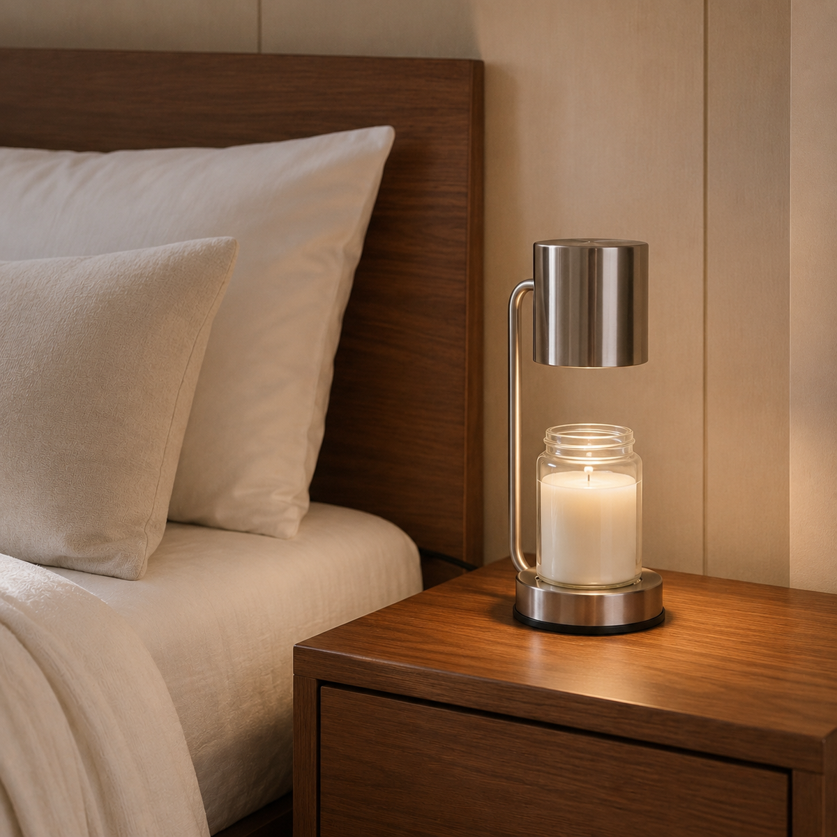 Maple Candle Warmer Lamp with Adjustable Timer, Dimmer, and Ambient Light 2