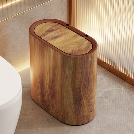 Marble Pattern Trash Can | Modern Bathroom & Kitchen Bin with Lid 6