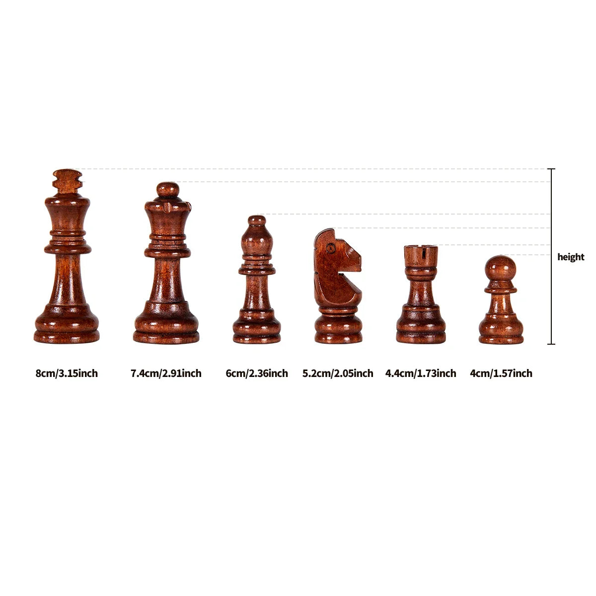 Wooden Chess Set – Classic Foldable Board with Solid Wood Pieces & Timeless Design