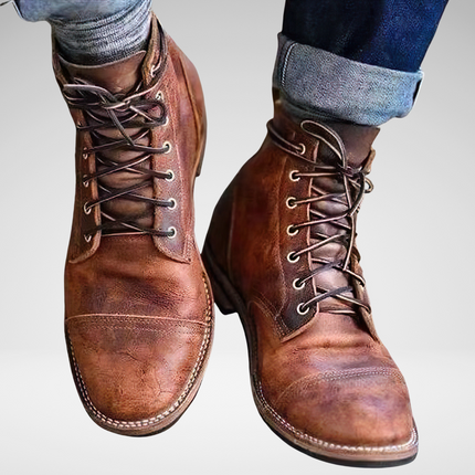 Men’s Boots Work Outdoor Ankle Lace Up Vintage Rugged Footwear 0
